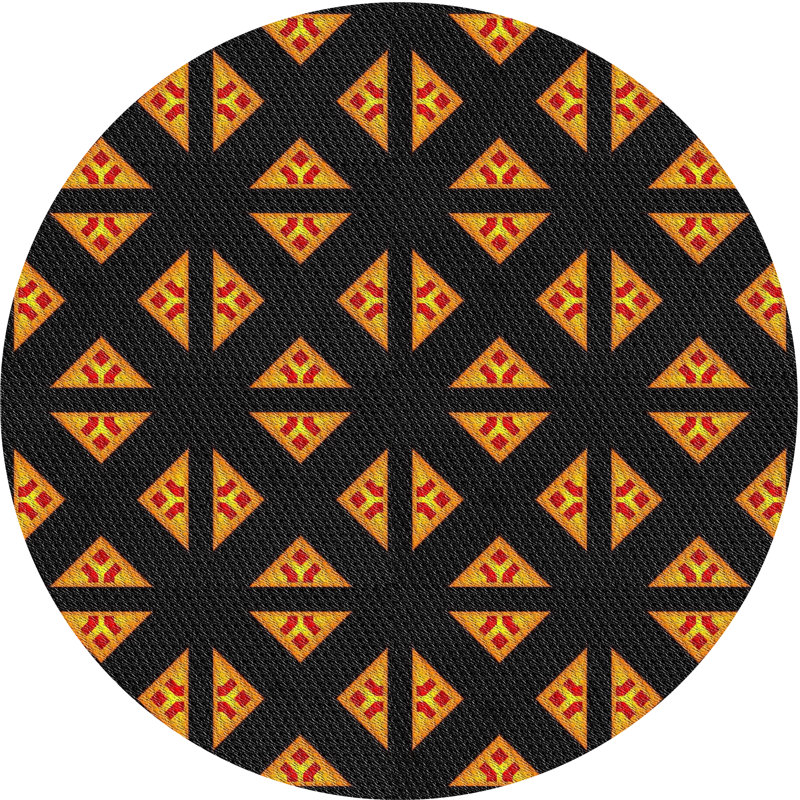 East Urban Home Patterned Orange/Black Area Rug Wayfair